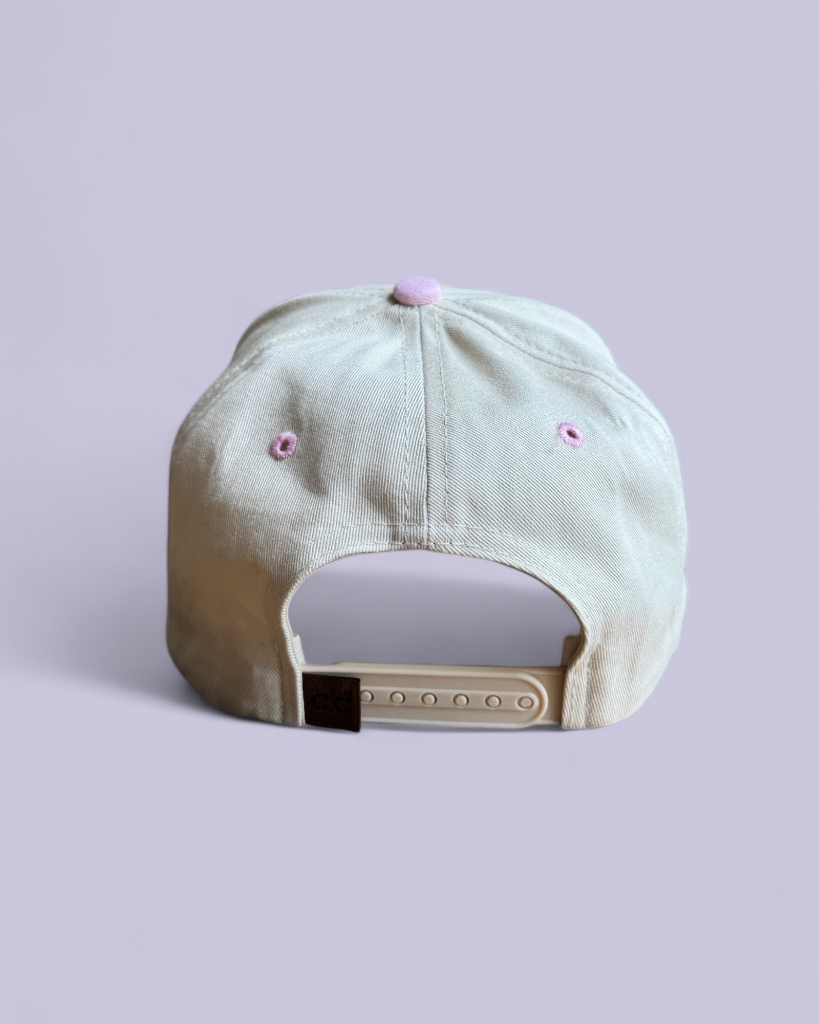 Little Sundays Embroidered Hat – Cream & Pink