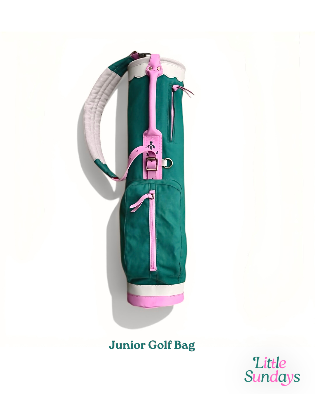 Little Sundays | Junior Golf Bag (Ages 6–10) | Pink and Green